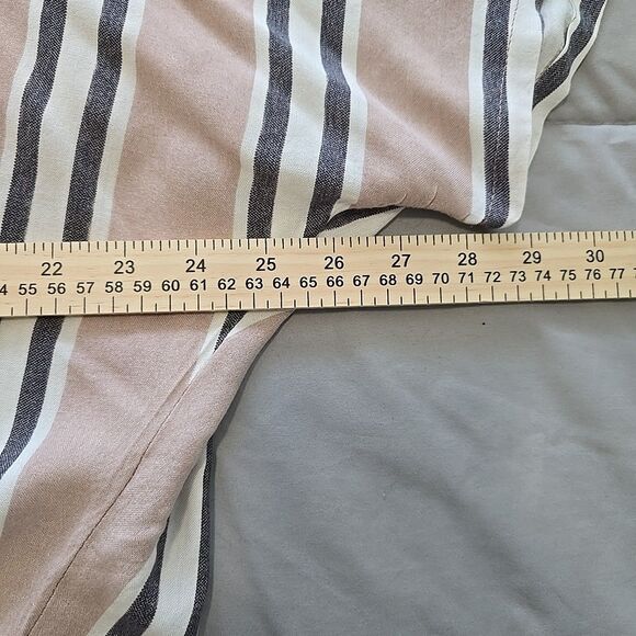 Sim & Sam Striped Tie Front Bouse Top Shirt XL Women's Pink Taupe Blue White - Picture 5 of 9